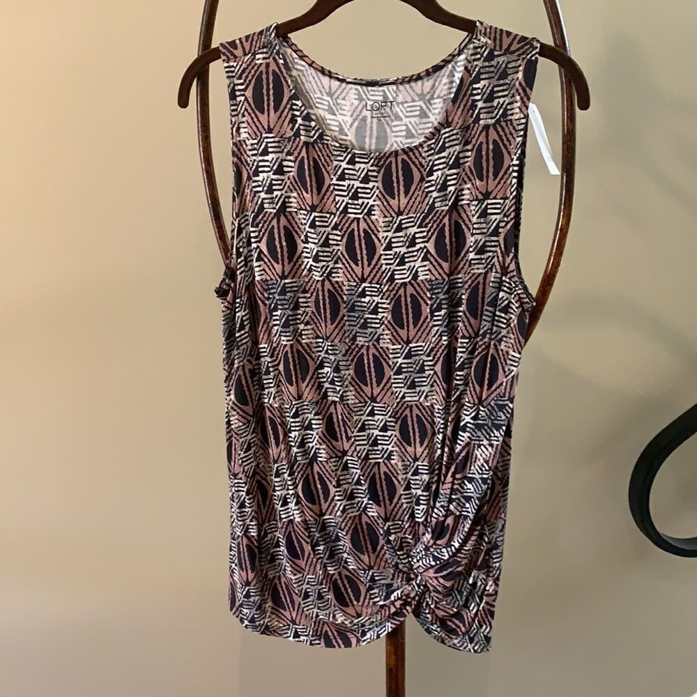 LOFT Sleeveless Knot Front Top NWT